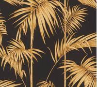 Livingwalls Palmentapete Metropolitan Stories tropical Tapete Lola Paris Vliestapete gold schwarz orange 10,05 m x 0,53 m
