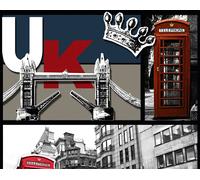 Livingwalls panneau autocollant Pop.up Panel 2 multicolore gris rouge 2,50 m x 0,35 m 300721