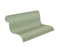 Livingwalls Papier peint 396521 - Papier peint uni en vert - papier peint uni de haute qualité avec structure textile pour différentes pièces - 10,05m x 0,53m - Fabriqué en Allemagne