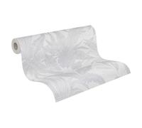 Livingwalls Papier peint 396541 avec des feuilles de palmier en gris, argent - papier peint floral avec effet métallique en bronze - 10,05m x 0,53m - Fabriqué en Allemagne