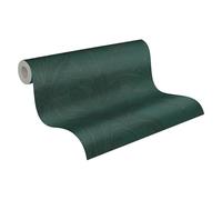 Livingwalls Papier peint 396543 avec feuilles de palmier en vert - papier peint floral de haute qualité avec structure fine et effet métallisé en argent - 10,05m x 0,53m - Fabriqué en Allemagne