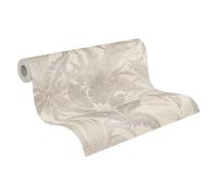 Livingwalls Papier peint 396545 avec des feuilles de palmier en beige, crème - papier peint floral structure fine et un effet métallique - 10,05m x 0,53m - Fabriqué en Allemagne