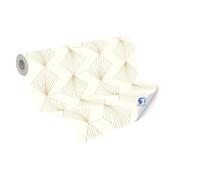 Livingwalls papier peint DESIGNDROP - papier peint intissé préencollé Art déco en crème, or - 10,05m x 0,53m - papier peint avec effet 3D pour salon - 784941