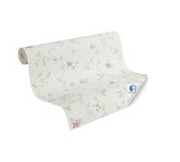 Livingwalls Papier peint DESIGNDROP - papier peint intissé préencollé fleuri en crème, vert, rose - 10,05m x 0,53m - papier peint fleuri pour salon - 784551