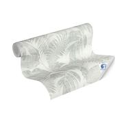 Livingwalls papier peint DESIGNDROP - papier peint intissé préencollé jungle en vert, gris, blanc - 10,05m x 0,53m - papier peint feuilles de palmier - 784981