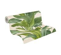 Livingwalls Papier Peint Fleuri Metropolitan Stories 2 A.S. Création Antonio - Barcelona intissé 10.05 m x 0.53 m Crème Vert Fabriqué en Allemagne 378623 37862-3