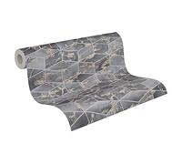 Papier Peint Géométrique Metropolitan Stories 2 A.S. Création Alena - St. Petersburg Papier peint intissé 10.05 m x 0.53 m Gris Métallisé Noir Fabriqué en Allemagne 378633 37863-3