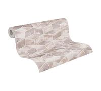 Livingwalls Papier Peint Géométrique Metropolitan Stories 2 A.S. Création Alena - St. Petersburg Papier peint intissé 10.05 m x 0.53 m Métallisé Rosé Blanc Fabriqué en Allemagne 378632 37863-2