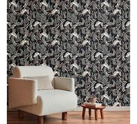 Livingwalls Papier peint intissé 394341 Jungle - 10,05 m x 0,53 m pour 5,33 m² - Noir et blanc