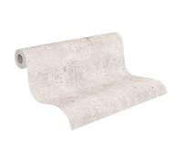 Livingwalls Papier peint 396706 Industrial - papier peint de qualité supérieure Béton en blanc avec effet métallisé argenté - papier peint aspect plâtre sur 10,05m x 0,53m - Fabriqué en Allemagne