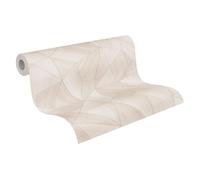 Livingwalls papier peint intissé à effet métallique en beige, crème, gris, argenté, métallisé - papier peint de design contemporain 10,05 x 0,53 m Made in Germany - 361337