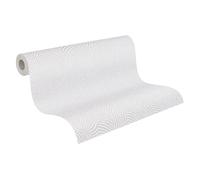 Livingwalls papier peint intissé à effet métallique en blanc, crème, métallisé - papier peint de design contemporain 10,05 x 0,53 m - 781534