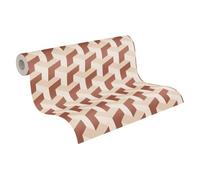 Livingwalls papier peint intissé à effet métallique en crème, rouge, doré, métallisé, papier peint de design contemporain 10,05 x 0,53 m Made in Germany - 781503