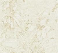 A.S. Création papier peint intissé à motif de feuilles en beige, blanc, doré - papier peint floral 10,05 x 0,53 m Made in Germany - 395601