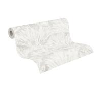 Livingwalls papier peint intissé à motif de feuilles en blanc, gris, argenté, métallisé, papier peint décoratif 10,05 x 0,53 m Made in Germany - 781983