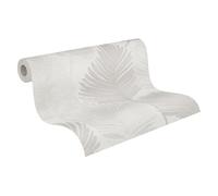 Livingwalls papier peint intissé à motif de feuilles en blanc, gris clair - papier peint décoratif 10,05 x 0,53 m Made in Germany - 786733