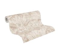 Livingwalls papier peint intissé à motif de feuilles en crème, beige, marron, métallisé - papier peint décoratif 10,05 x 0,53 m - 781982