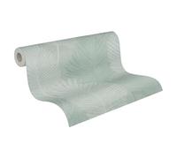 Livingwalls papier peint intissé à motif de feuilles en vert, gris clair - papier peint décoratif 10,05 x 0,53 m Made in Germany - 786734