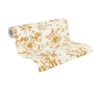 Livingwalls papier peint intissé à motif floral blanc, jaune et beige - papier peint floral romantique 10,05 m x 0,53 m de COSMOPOLITAN - 790614