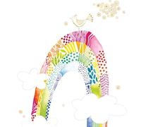 Livingwalls papier peint intissé à motif pour enfants en blanc, rose vif, jaune - papier peint décoratif 2,80 m x 2,65 m Fresque murale XXL - 392151