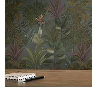 Livingwalls Papier peint intissé Jungle vert foncé Bordeaux - Papier peint pour salon, chambre à coucher - intissé Jungle - 10,05 m x 0,53 m pour 5,33 m² - Fabriqué en Allemagne