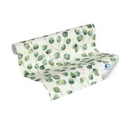Livingwalls papier peint DESIGNDROP préencollé intissé floral blanc/vert 10,05 x 0,53 m 784541