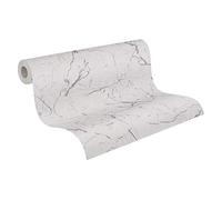 Papier Peint Marbre Metropolitan Stories 2 A.S. Création Alena - St. Petersburg Papier peint intissé 10.05 m x 0.53 m Gris Métallisé Blanc Fabriqué en Allemagne 378556 37855-6