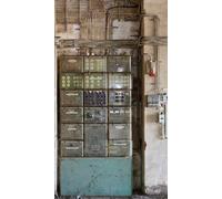 Livingwalls Papier peint mural moderne Motif Fabrikhalle Multicolore 2,80 m x 1,59 m