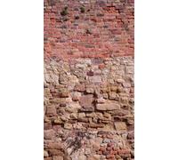 Livingwalls Papier peint mural moderne Motif mur de pierre Rouge 2,80 m x 1,59 m