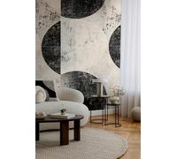 Livingwalls papier peint panoramique intissé à motif de cercles en noir, blanc, gris - papier peint panoramique mural industriel 8,80 m x 0,53 m collection COSMOPOLITAN - 791441
