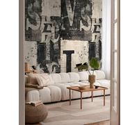 Livingwalls COSMOPLITAN 791444 Papier peint photo non tissé Motif découpe de journaux Crème/noir/gris 8,80 x 0,53 m