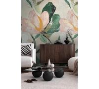Livingwalls papier peint panoramique intissé à motif de fleurs en vert, beige, rose - papier peint panoramique mural floral 8,80 m x 0,53 m collection COSMOPOLITAN - 791443