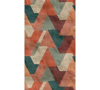 Livingwalls Papier peint photo 398371 - Effet 3D - Orange, vert, bleu pétrole - Papier peint intissé de qualité supérieure avec motif sur 1,59 m x 2,80 m - Fabriqué en Allemagne