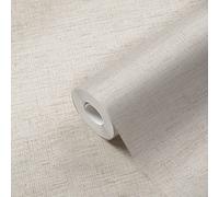 Livingwalls Papier peint texturé uni aspect tissu blanc beige 385275-10,05 x 0,53 m - Fabriqué en Allemagne