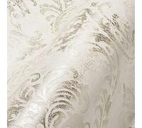 Livingwalls Travel Styles Papier peint intissé style baroque blanc et argenté - Papier peint mural classique pour différentes pièces - 10,05 m x 0,53 m