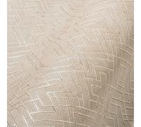 Livingwalls Travel Styles Papier peint non tissé avec ornement beige et argent - Papier peint mural classique pour différentes pièces 10,05 m x 0,53 m