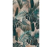Livingwalls Travel Styles Papier peint non tissé Motif feuille de palmier Vert et beige Papier peint mural tropical pour différentes pièces 1,59 m x 2,80 m