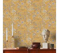 livingwalls Travel Styles Papier peint non tissé Motif floral Jaune et blanc 10,05 m x 0,53 m