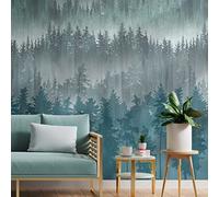 Livingwalls Travel Styles Papier peint non tissé Motif forêt Bleu et gris - Papier peint mural scandinave pour différentes pièces 1,59 m x 2,80 m