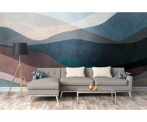 Livingwalls WTD 382551 Papier peint photo intissé Motif paysage abstrait Bleu/marron 3,71 x 2,80 m