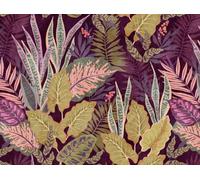 Livingwalls WTD 382751 Jungle Papier peint photo non-tissé pour chambre à coucher Motif plantes Violet 3,71 x 2,80 m