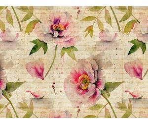 Livingwalls WTD 382761 The Wall Papier peint photo Motif fleurs Beige Vert Rose 2,8 x 3,71 m
