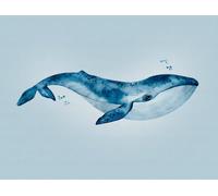 Livingwalls WTD 383001 Papier peint intissé pour chambre d'enfant Motif baleine Bleu 3,71 x 2,80 m