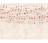 Livingwalls WTD 383051 Papier peint non-tissé pour chambre d'enfant Motif pois Beige/orange 3,71 x 2,80 m