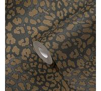 Livingwalls WTD 385234 Papier peint non tissé Motif léopard Doré/noir 10,05 x 0,53 m