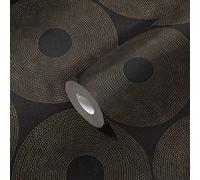 Livingwalls WTD 385242 Papier peint intissé Motif cercles Noir/doré 10,05 x 0,53 m