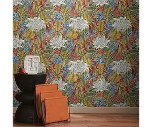 Livingwalls WTD 394284 Papier peint en non-tissé Motif jungle Jaune Multicolore 10,05 x 0,53 m pour 5,33 m²