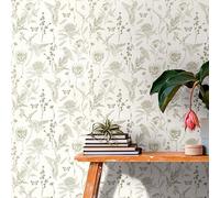 A.S. Creation Papier Peint Fleur 394293 Intissé Blanc Vert Fleur 10.05 x 0.53 m