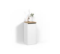 Livinity Armoire de Salle de Bain Paolina, Blanc/Artisan, 40.2x88.2cm | avec panier à linge