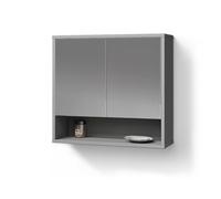 Livinity Armoire de Toilette ATERNO, Gris, 70x65cm avec 2 Portes